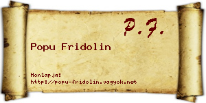 Popu Fridolin névjegykártya